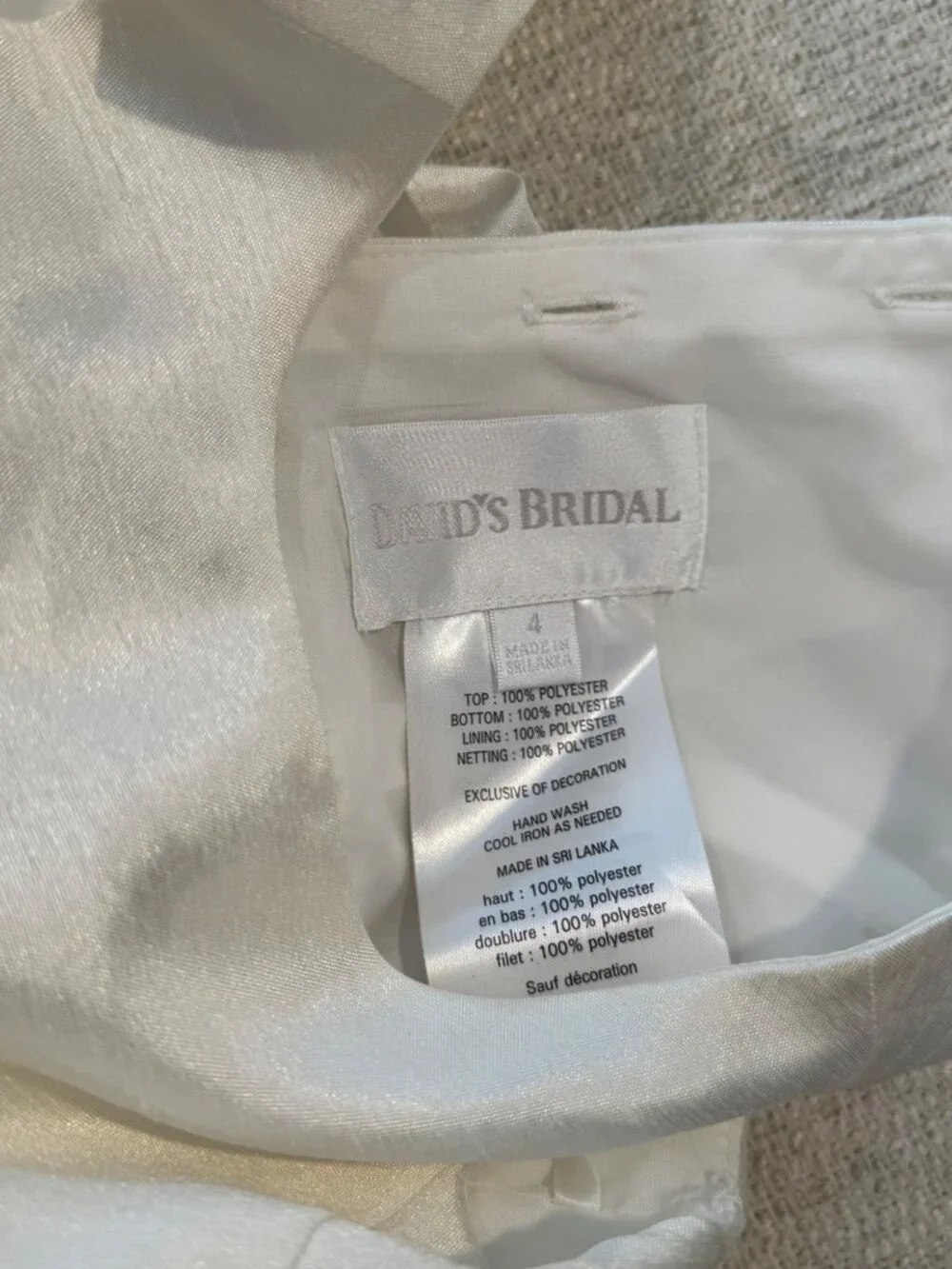 David’s Bridal Girls 4 Tulle Tea Length Gold Glitter Flower Girl Formal Dress - Picture 6 of 10